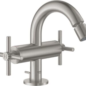 Baterie bideu Grohe Atrio M cu dubla comanda ventil pop-up manere cruce supersteel