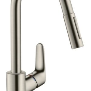 Baterie bucatarie Hansgrohe M4116-H240 ComfortZone 240 dus extractibil cu doua tipuri de jet finisaj Inox