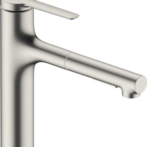 Baterie bucatarie Hansgrohe Zesis M33 cu pipa extractibila ComfortZone 160 sBox inox