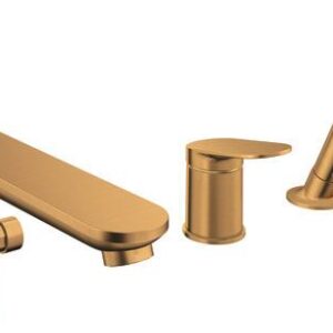 Baterie cada Duravit Wave din 3 elemente montaj pe cada bronz periat