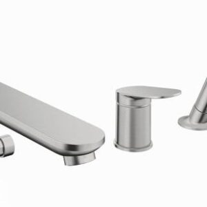 Baterie cada Duravit Wave din 3 elemente montaj pe cada inox periat