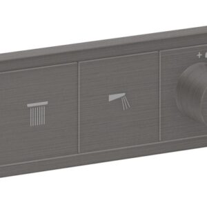 Baterie cada - dus termostatata Hansgrohe RainSelect cu 3 functii montaj incastrat necesita corp ingropat negru periat