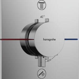 Baterie cada - dus termostatata Hansgrohe ShowerSelect Comfort E cu 2 functii montaj incastrat necesita corp ingropat crom