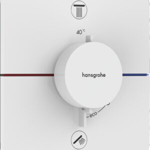 Baterie cada - dus termostatata Hansgrohe ShowerSelect Comfort Q cu 2 functii montaj incastrat necesita corp ingropat alb mat