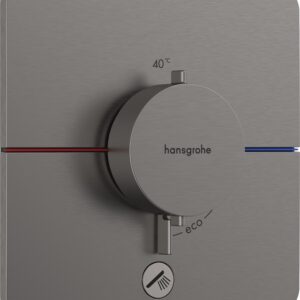 Baterie cada - dus termostatata Hansgrohe ShowerSelect Comfort Q cu montaj incastrat necesita corp ingropat negru periat