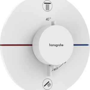 Baterie cada - dus termostatata Hansgrohe ShowerSelect Comfort S cu 2 functii montaj incastrat necesita corp ingropat alb mat