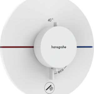 Baterie cada - dus termostatata Hansgrohe ShowerSelect Comfort S cu montaj incastrat necesita corp ingropat alb mat