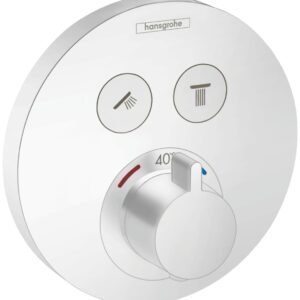 Baterie cada - dus termostatata Hansgrohe ShowerSelect S cu montaj incastrat necesita corp ingropat alb mat