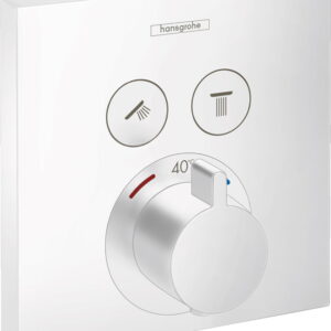 Baterie cada - dus termostatata Hansgrohe ShowerSelect cu montaj incastrat necesita corp ingropat alb mat