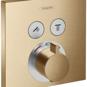 Baterie cada - dus termostatata Hansgrohe ShowerSelect cu montaj incastrat necesita corp ingropat bronz periat
