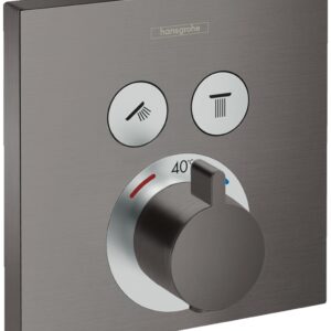 Baterie cada - dus termostatata Hansgrohe ShowerSelect cu montaj incastrat necesita corp ingropat negru periat