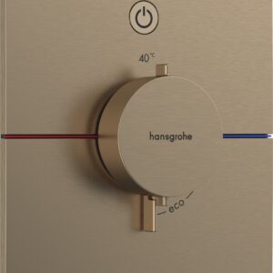 Baterie dus termostatata Hansgrohe ShowerSelect Comfort E On/Off cu montaj incastrat necesita corp ingropat bronz periat