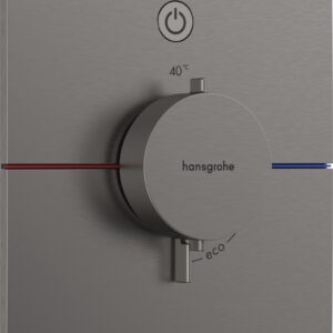 Baterie dus termostatata Hansgrohe ShowerSelect Comfort E On/Off cu montaj incastrat necesita corp ingropat negru periat