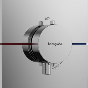 Baterie dus termostatata Hansgrohe ShowerSelect Comfort E cu montaj incastrat necesita corp ingropat crom