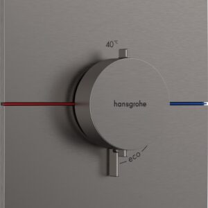 Baterie dus termostatata Hansgrohe ShowerSelect Comfort E cu montaj incastrat necesita corp ingropat negru periat