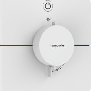 Baterie dus termostatata Hansgrohe ShowerSelect Comfort Q On/Off cu montaj incastrat necesita corp ingropat alb mat