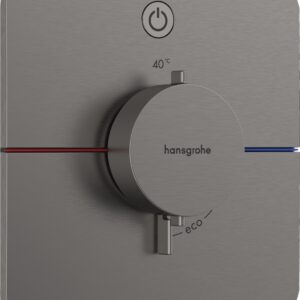 Baterie dus termostatata Hansgrohe ShowerSelect Comfort Q On/Off cu montaj incastrat necesita corp ingropat negru periat