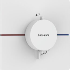 Baterie dus termostatata Hansgrohe ShowerSelect Comfort Q cu montaj incastrat necesita corp ingropat alb mat