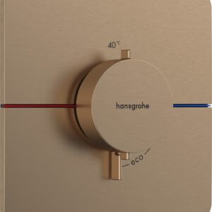 Baterie dus termostatata Hansgrohe ShowerSelect Comfort Q cu montaj incastrat necesita corp ingropat bronz periat