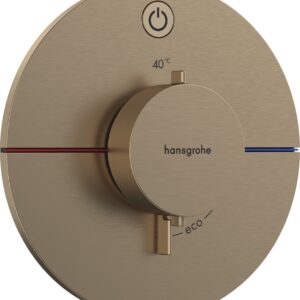 Baterie dus termostatata Hansgrohe ShowerSelect Comfort S On/Off cu montaj incastrat necesita corp ingropat bronz periat