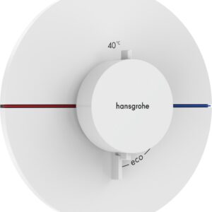 Baterie dus termostatata Hansgrohe ShowerSelect Comfort S cu montaj incastrat necesita corp ingropat alb mat