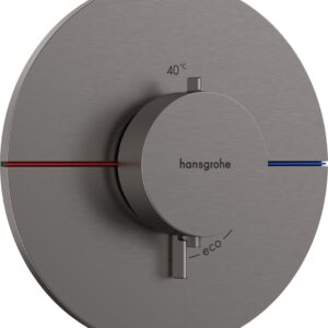 Baterie dus termostatata Hansgrohe ShowerSelect Comfort S cu montaj incastrat necesita corp ingropat negru periat