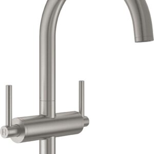 Baterie lavoar Grohe Atrio L cu dubla comanda supersteel