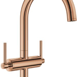 Baterie lavoar Grohe Atrio L cu dubla comanda warm sunset