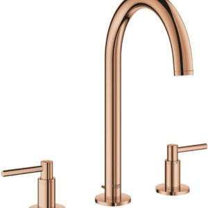 Baterie lavoar Grohe Atrio M din 3 elemente ventil pop-up warm sunset