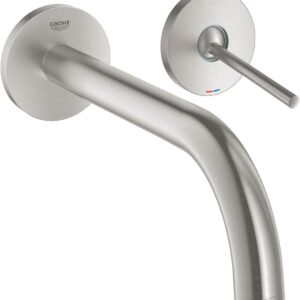 Baterie lavoar Grohe Atrio din 2 elemente pipa 221mm de perete necesita corp ingropat necesita corp ingropat supersteel