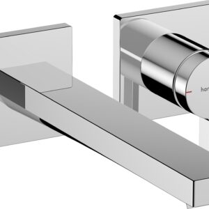 Baterie lavoar Hansgrohe Tecturis E din 2 elemente de perete pipa 22.5cm crom