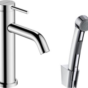 Baterie lavoar Hansgrohe Tecturis S 110 EcoSmart+ cu dus tip bideu pentru igiena intima fara ventil crom