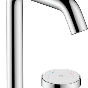 Baterie lavoar Hansgrohe Tecturis S 150 CoolStart EcoSmart+ din doua elemente montare pe lavoar actionare rotativa crom