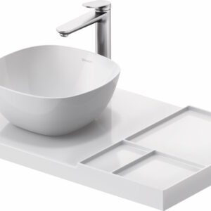 Blat ceramic Duravit Aurena 800x500mm HygieneGlaze Plus orientare stanga alb