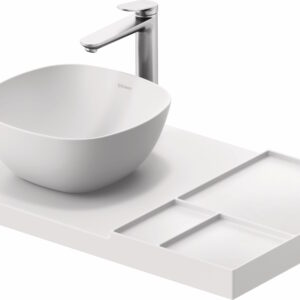 Blat ceramic Duravit Aurena 800x500mm HygieneGlaze Plus orientare stanga alb mat