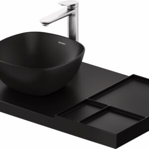 Blat ceramic Duravit Aurena 800x500mm HygieneGlaze Plus orientare stanga negru mat