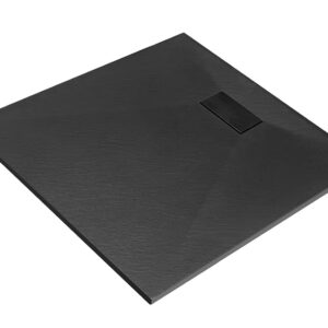 Cadita de dus patrata Besco Vexo Black 80x80x3.2cm include sifon cu top cleaning