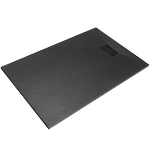 Cadita de dus rectangulara Besco Vexo Black 100x80x3.2cm include sifon cu top cleaning