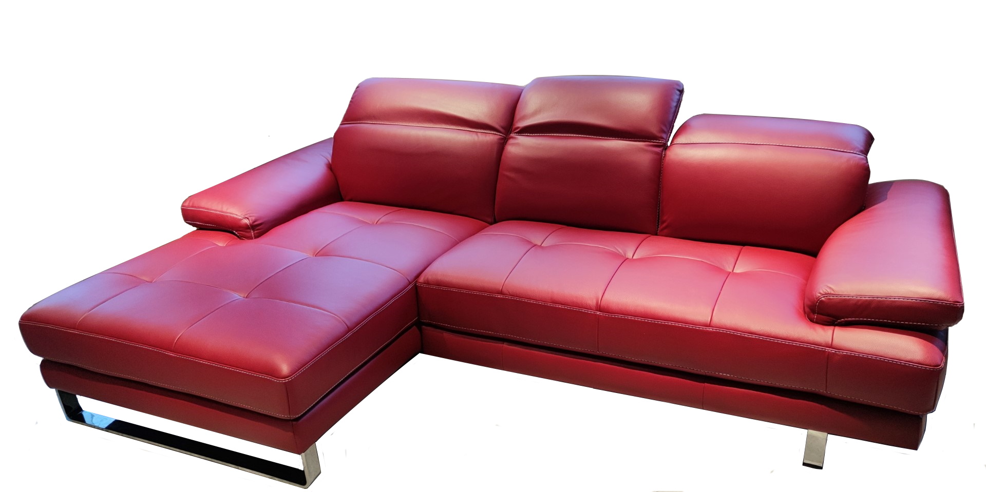 Canapea de colt Softaly Adamo B878 orientare stanga tapiterie piele Denver rosu 10BR