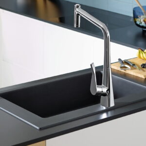 Chiuveta bucatarie Hansgrohe S510-F660 SilicaTec 660 cu 1 cuva 51x77x19cm stone grey