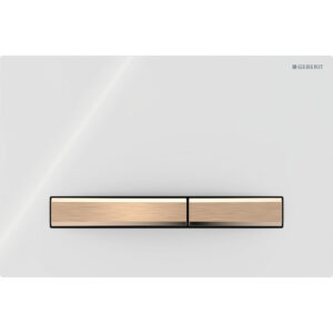 Clapeta actionare Geberit Sigma50 alb detalii rose-gold