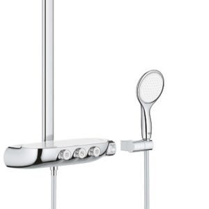 Coloana de dus Grohe Rainshower System SmartControl Duo 360 cu baterie termostatata moon white