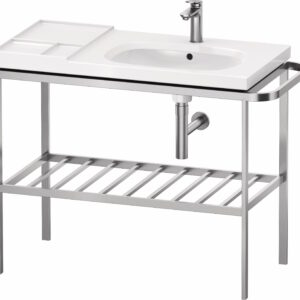 Consola metalica Duravit Aurena pentru lavoar 100x50cm orientare drepta montaj pe pardoseala inclus portprosop finisaj inox periat