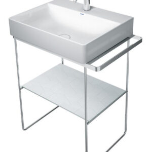 Consola metalica pe pardoseala pentru lavoar Duravit DuraSquare 665x451mm cu port-prosop reversibil fara raft crom