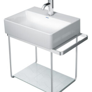 Consola metalica suspendata pentru lavoar Duravit DuraSquare 516x333mm cu port-prosop reversibil fara raft crom