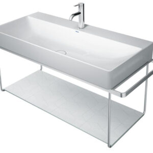 Consola metalica suspendata pentru lavoar Duravit DuraSquare 865x451mm cu port-prosop reversibil fara raft crom