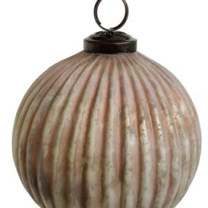 Decoratiune brad Deko Senso glob 12cm sticla alb mat - roz