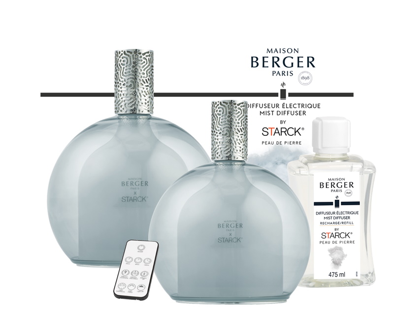 Difuzor ultrasonic parfum Berger Starck Gris cu parfum Peau de Pierre
