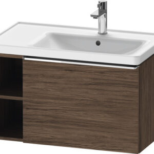 Dulap baza Duravit D-Neo 784x440mm un sertar si raft stanga nuc inchis decor