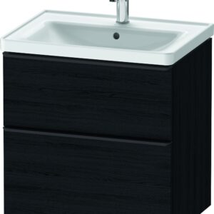 Dulap baza Duravit D-Neo cu 2 sertare pentru lavoar 65cm Black Oak